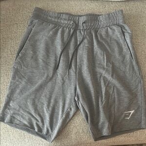 Gymshark Gray Athletic Shorts with Elastic Waistband and Drawstring